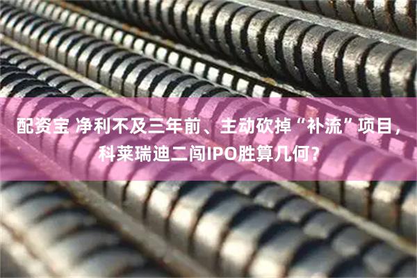 配资宝 净利不及三年前、主动砍掉“补流”项目，科莱瑞迪二闯IPO胜算几何？