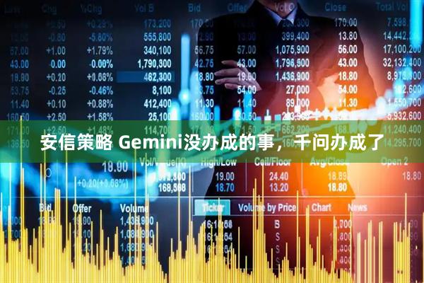 安信策略 Gemini没办成的事，千问办成了