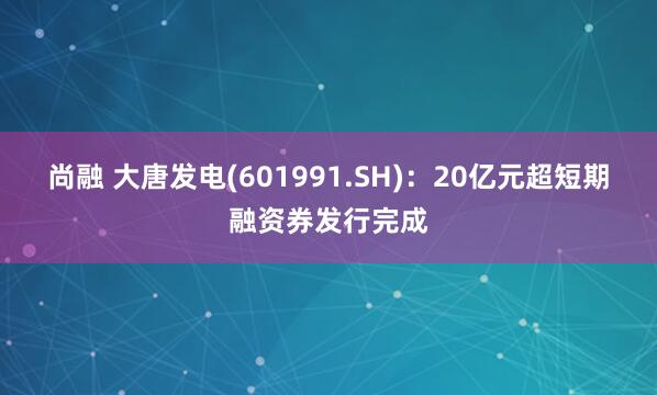 尚融 大唐发电(601991.SH)：20亿元超短期融资券发行完成